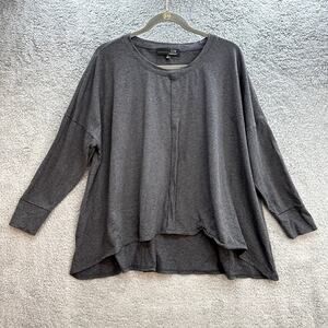 LIV by Habitat Clothes Small Gray Boxy Flowy Long Sleeve Top Comfort EUC